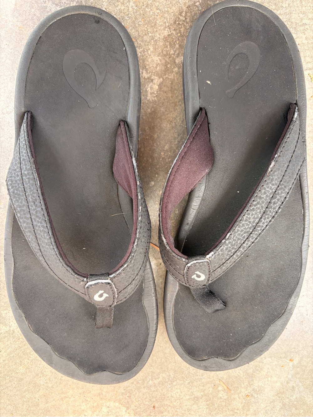 OluKai Women's Black Flip Flop Sandals